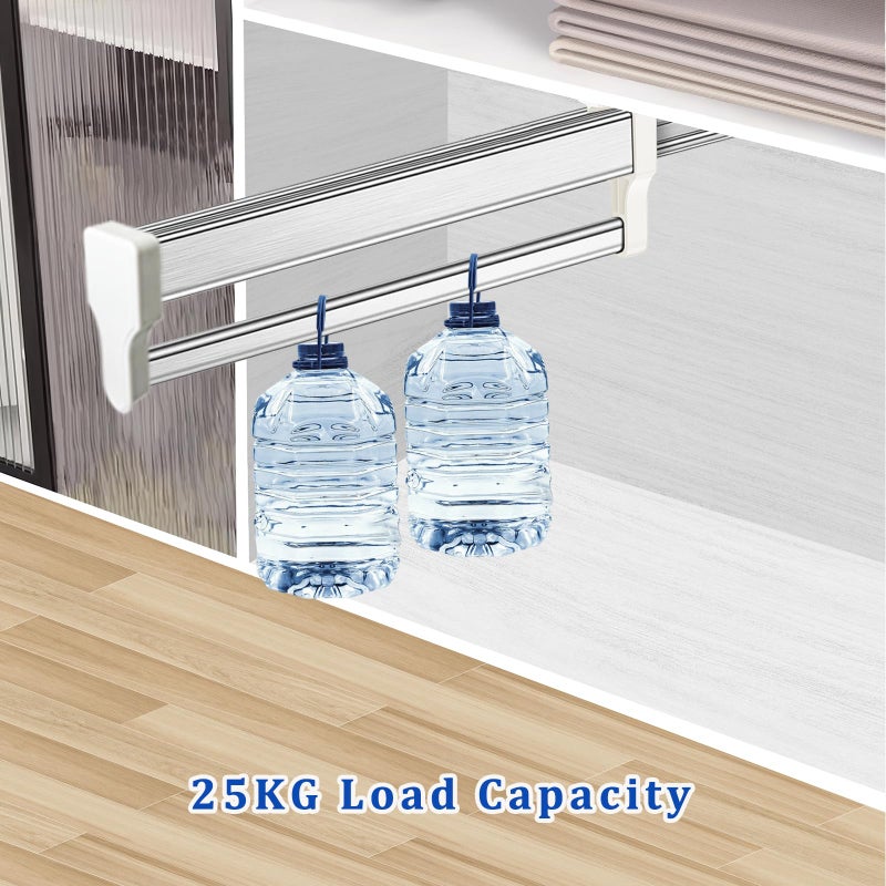 MAFAGE Pull Out Clothes Hanger Rod Adjustable Wardrobe Clothing Rail Hanger Rack Bar for Pants Clothes Stainless Steel (447mm/17.6inch) - Image 3